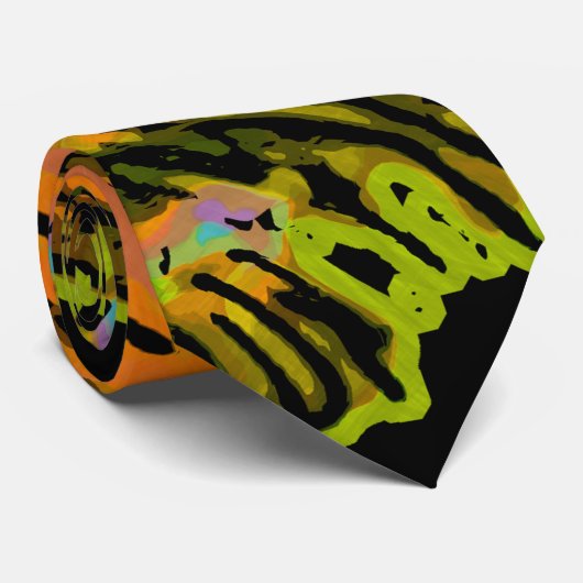 Pop Art TIGER HEAD + uw achterkant. en ideeën Stropdas (Opgerold)