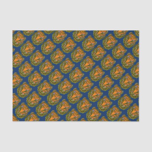 Pop Art TIGER HEAD + uw achterkant. en ideeën Tissuepapier (Voorkant)