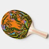 Pop Art TIGER HEAD + uw ruggengraat. en ideeën Tafeltennisbatje (Zijkant)
