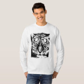 Pop Art Tiger Hoofd Moderne Sjabloon T-shirt (Voorkant volledig)