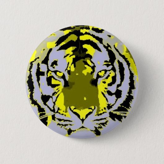Pop Art Tiger Ronde Button 5,7 Cm (Voorkant)