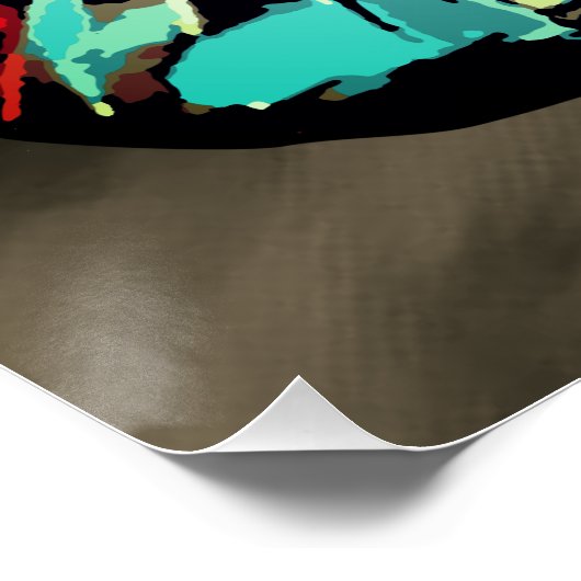 Pop art Tiger Sepia Background Perfect Poster (Hoek)