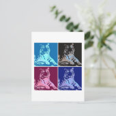Pop Art Tigers Briefkaart (Staand voorkant)
