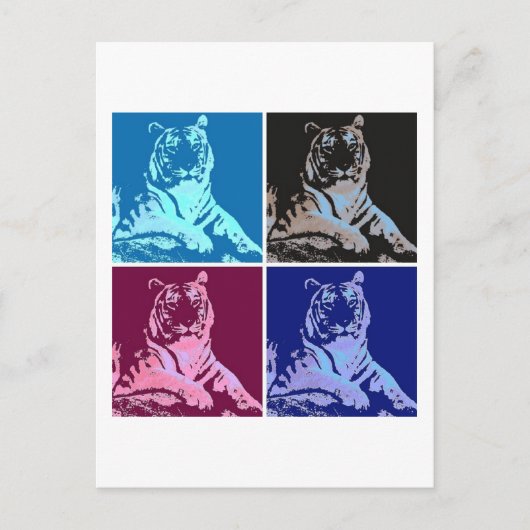 Pop Art Tigers Briefkaart (Voorkant)