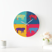 Pop Art Tigers Grote Klok (Huis)