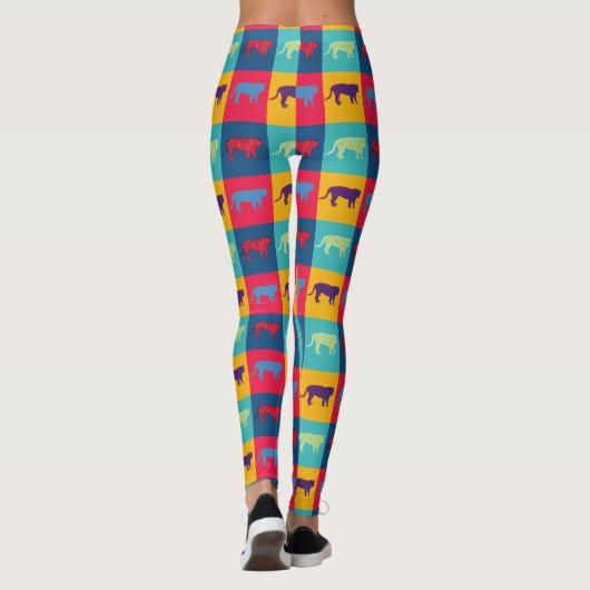 Pop Art Tigers Leggings (Achterkant)