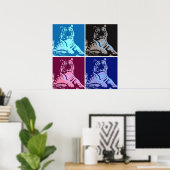 Pop Art Tigers Poster (Thuiskantoor)