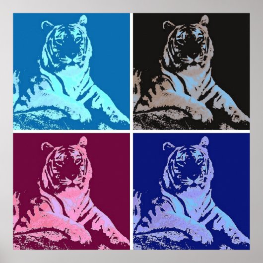 Pop Art Tigers Poster (Voorkant)