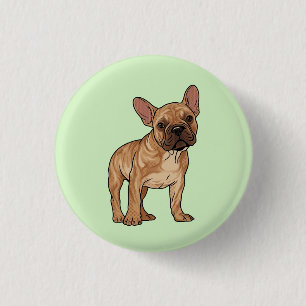 Pop Art Tigré Franse Bulldog Grafisch Ronde Button 3,2 Cm