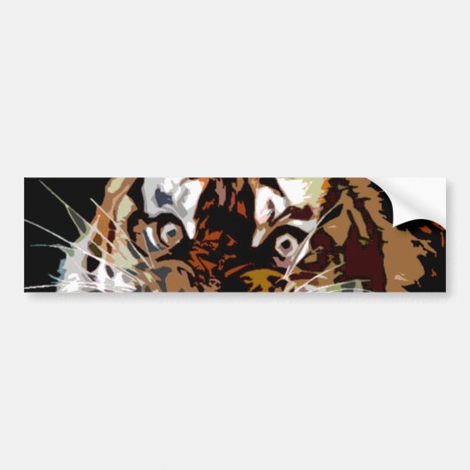 Pop Art Tijger Bumpersticker (Voorkant)