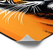 Pop Art Tijger Raster Bold Muurkunst Poster (Hoek)
