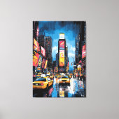 Pop Art Times Square met gele taxi's Canvas Afdruk (Voorkant)