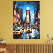 Pop Art Times Square met gele taxi's Canvas Afdruk (Insitu (Woonkamer))