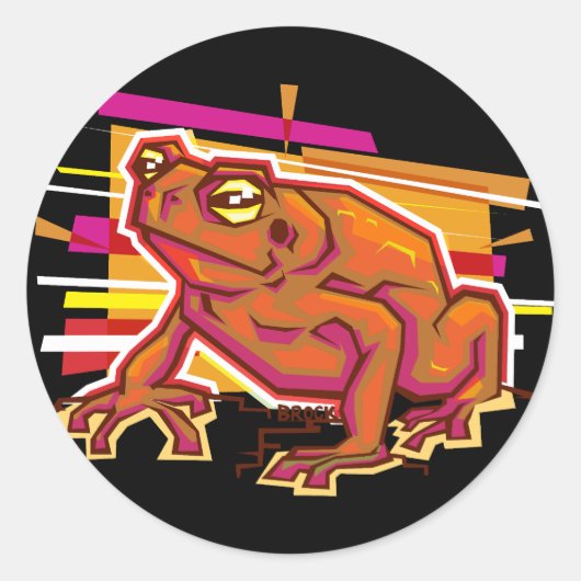 Pop Art Toad Ronde Sticker (Voorkant)