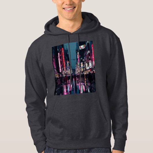 Pop Art Tokyo – Neon Cityscape met Bold Urban Vib Hoodie (Voorkant)