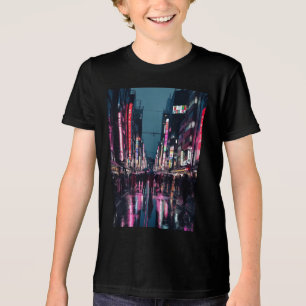 Pop Art Tokyo – Neon Cityscape met Bold Urban Vib Tri-Blend Shirt