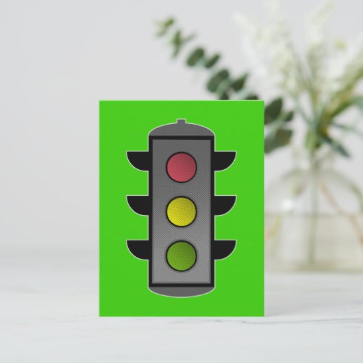 Pop Art Traffic Light Briefkaart (Staand voorkant)