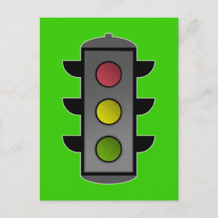 Pop Art Traffic Light Briefkaart