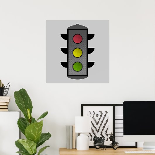 Pop Art Traffic Light Poster (Thuiskantoor)