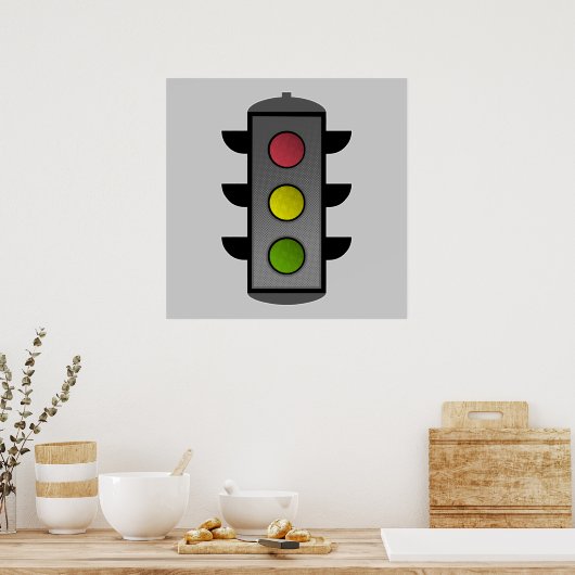 Pop Art Traffic Light Poster (Keuken)