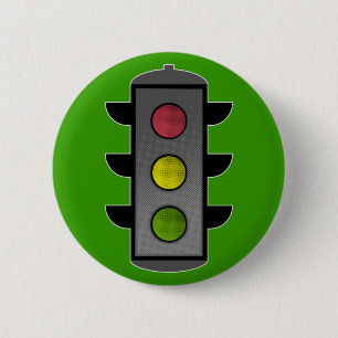 Pop Art Traffic Light Ronde Button 5,7 Cm