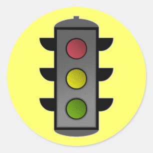 Pop Art Traffic Light Ronde Sticker