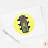 Pop Art Traffic Light Ronde Sticker (Envelop)
