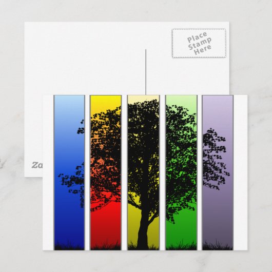 Pop Art Tree Briefkaart (Voorkant / Achterkant)