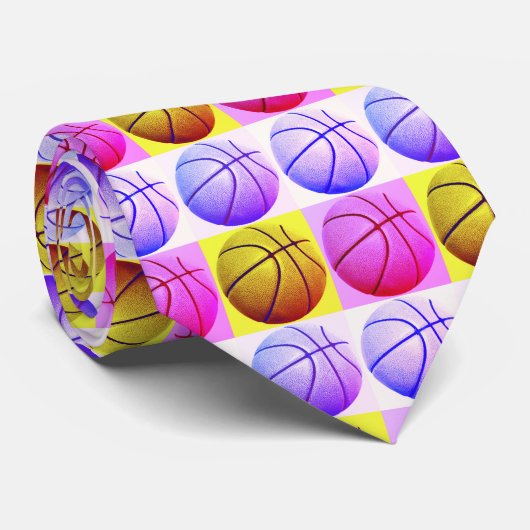 Pop Art Trendy eigentijdse basketbal Stropdas (Opgerold)