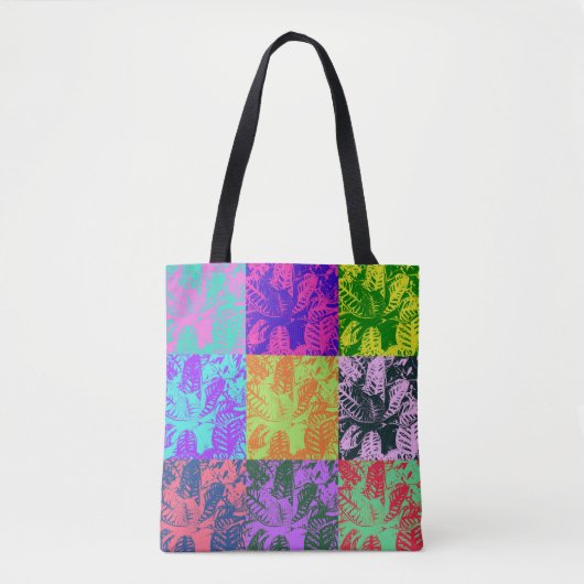 Pop Art Tropical Bold, Leuk en Kleurrijk Tote Bag (Voorkant)