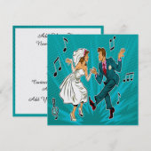 Pop Art Trouwdag Jitterbug Dans Uitnodiging (Voorkant / Achterkant)