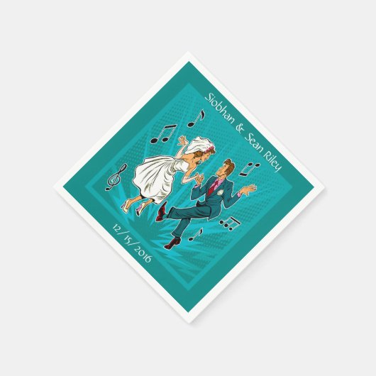 Pop Art Trouwpaar Dancing Cocktail servetten (Hoek)