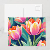 Pop Art Tulip Levendig en Energetisch Briefkaart (Voorkant / Achterkant)