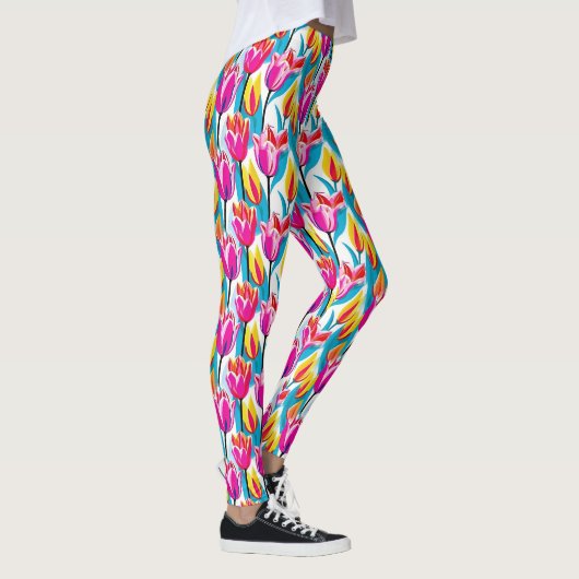 Pop Art Tulpen Leggings (Rechts)