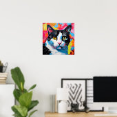 Pop Art Tuxedo Kat Poster (Thuiskantoor)