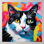 Pop Art Tuxedo Kat Poster<br><div class="desc">Een collectie van expressieve pop art cats</div>