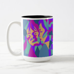 Pop Art   Twee vrouwen   2-zijdig Tweekleurige Koffiemok