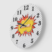 Pop art typografie retro stijl grote klok (Hoek)