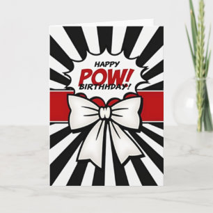 Pop Art Uitbarsting Verjaardagskaart Kaart