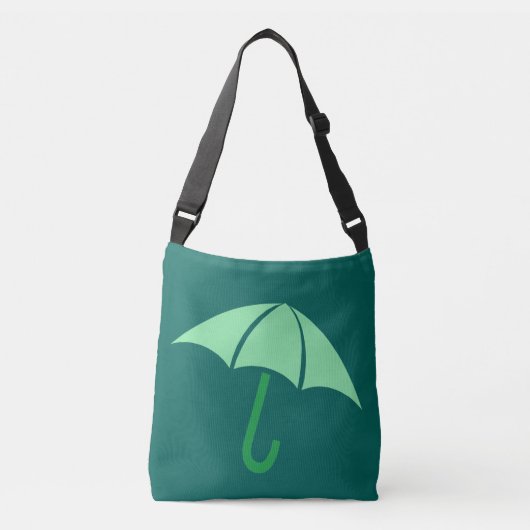 Pop Art Umbrella Green Crossbody Tas (Voorkant)
