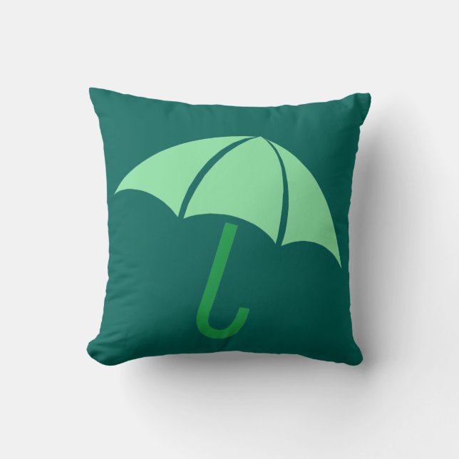 Pop Art Umbrella Green Kussen (Voorkant)
