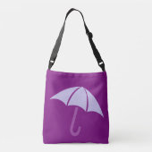 Pop Art Umbrella Paars Crossbody Tas (Achterkant)