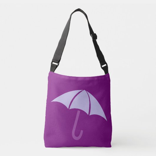 Pop Art Umbrella Paars Crossbody Tas (Voorkant)