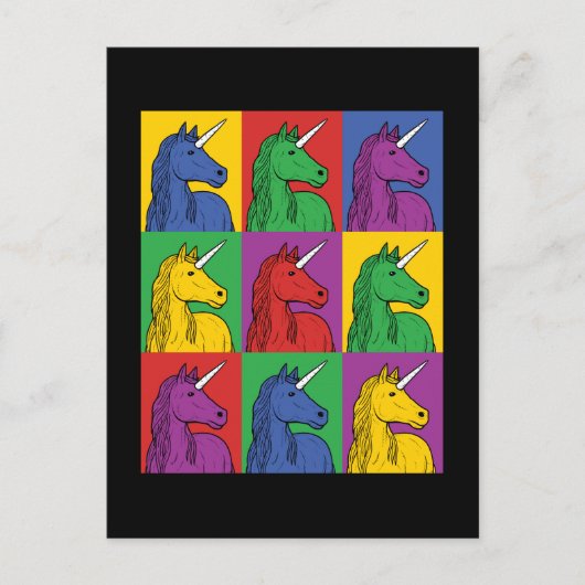 Pop Art Unicorn Briefkaart (Voorkant)