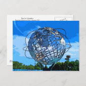 Pop Art Unisphere Briefkaart (Voorkant / Achterkant)