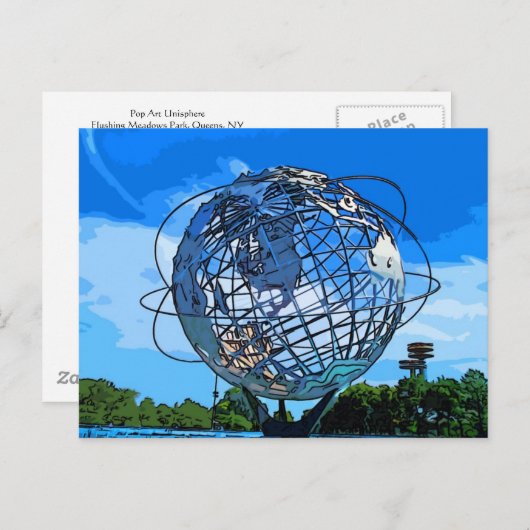 Pop Art Unisphere Briefkaart (Voorkant / Achterkant)