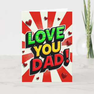 Pop Art Vaderdag Liefde Voor Jou Papa Kaart