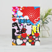Pop Art Valentijn Bedankkaart (Staand voorkant)
