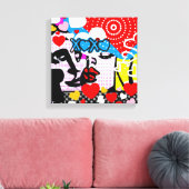 Pop Art Valentijn Canvas Afdruk (Insitu (Woonkamer))