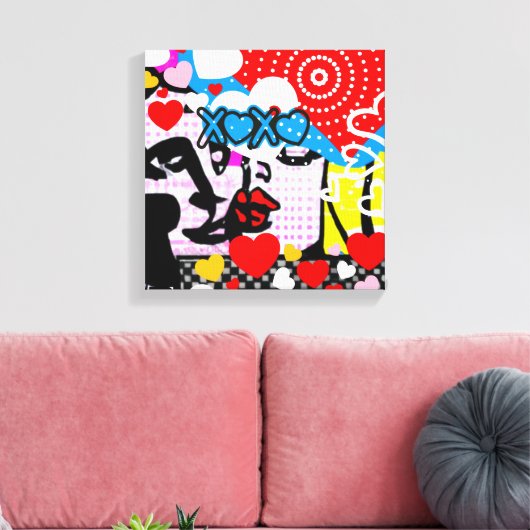 Pop Art Valentijn Canvas Afdruk (Insitu (Woonkamer))